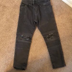 Zara boys gray color motorcycle jeans with rips